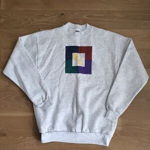 Tultex Vintage Mens Pullover Sweatshirt Tampa Florida White Gray Crewneck Medium